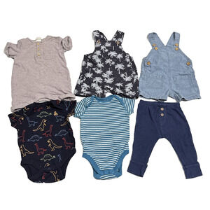 Lot of 6 Baby Boy 3, 3-6M Jumper Overall, Bodysuit, Pant Baby Gap, H&M, Carters